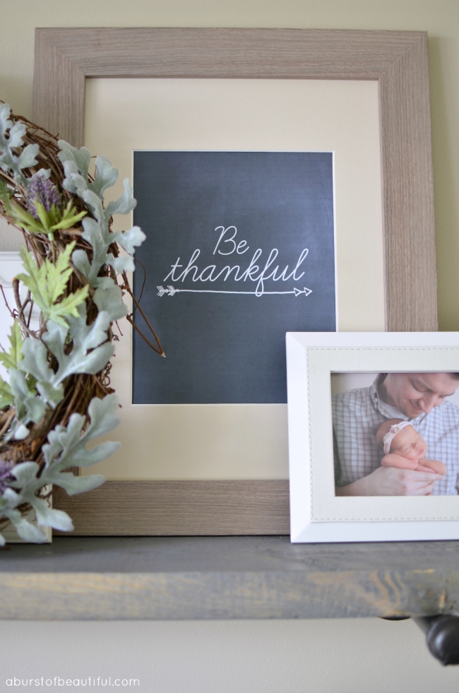Be Thankful Printable and Fall Vignette